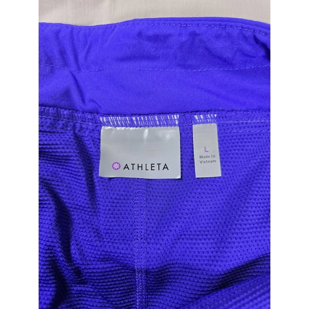 Athleta Skort Womens Large Blue Stretch Athletic Lined Zip Pocket Running‎